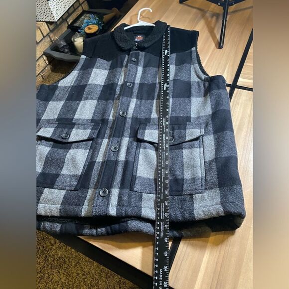 Moon shine plaid‎ wool blend vest - Picture 4 of 7